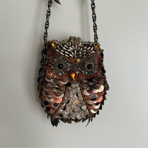 Mary Frances designer beaded Owl Handbag Purse